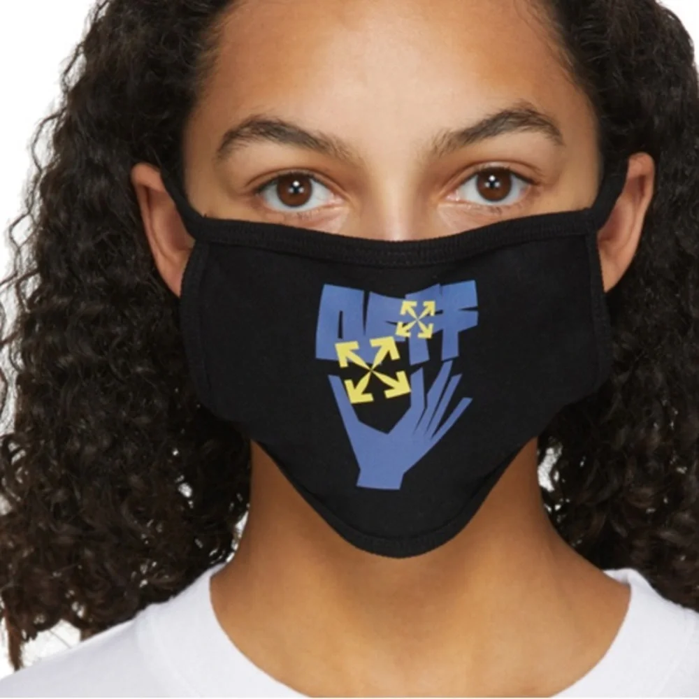 Off White Black Hand and Arrows Face Mask